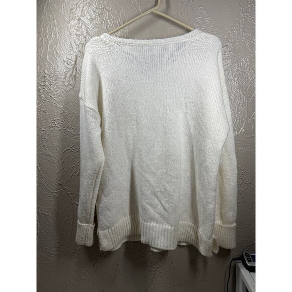 ANA A New Approach Sweater Off White Ivory V Neck Womens Size Large - Picture 5 of 6